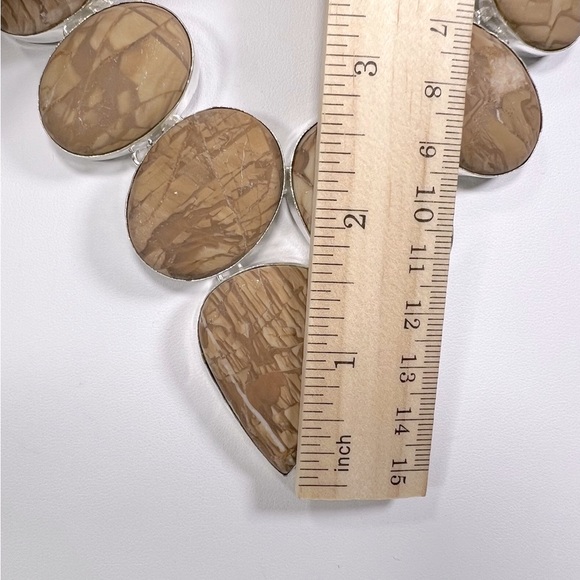 Rare “Wood Jasper” 925 Gemstone Necklace - Picture 3 of 8